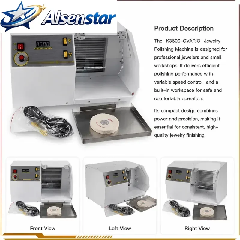 220V 750W Polishing Machine with Dust Collector Polishing Grinding Motor Bench Grinder Polisher Jewelry Polisher Machine