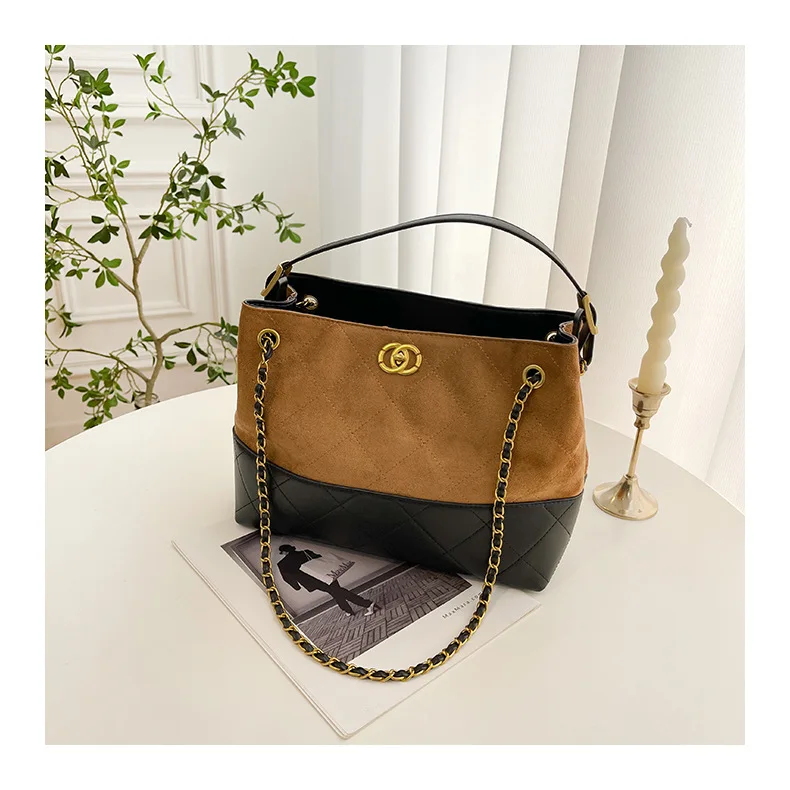 

2025 Quilted Chain Bag, Color Block Shoulder Purse for Women, Patchwork Crossbody Tote, Minimalist Day to Night Bag, Textured