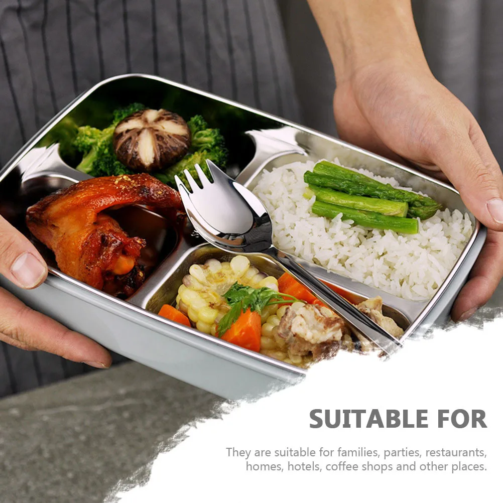 

2pcs Stainless Steel Sporks Salad Spoons Lightweight Portable Multi-Purpose Fork Spoon For Home Restaurant Hotel Kitchen