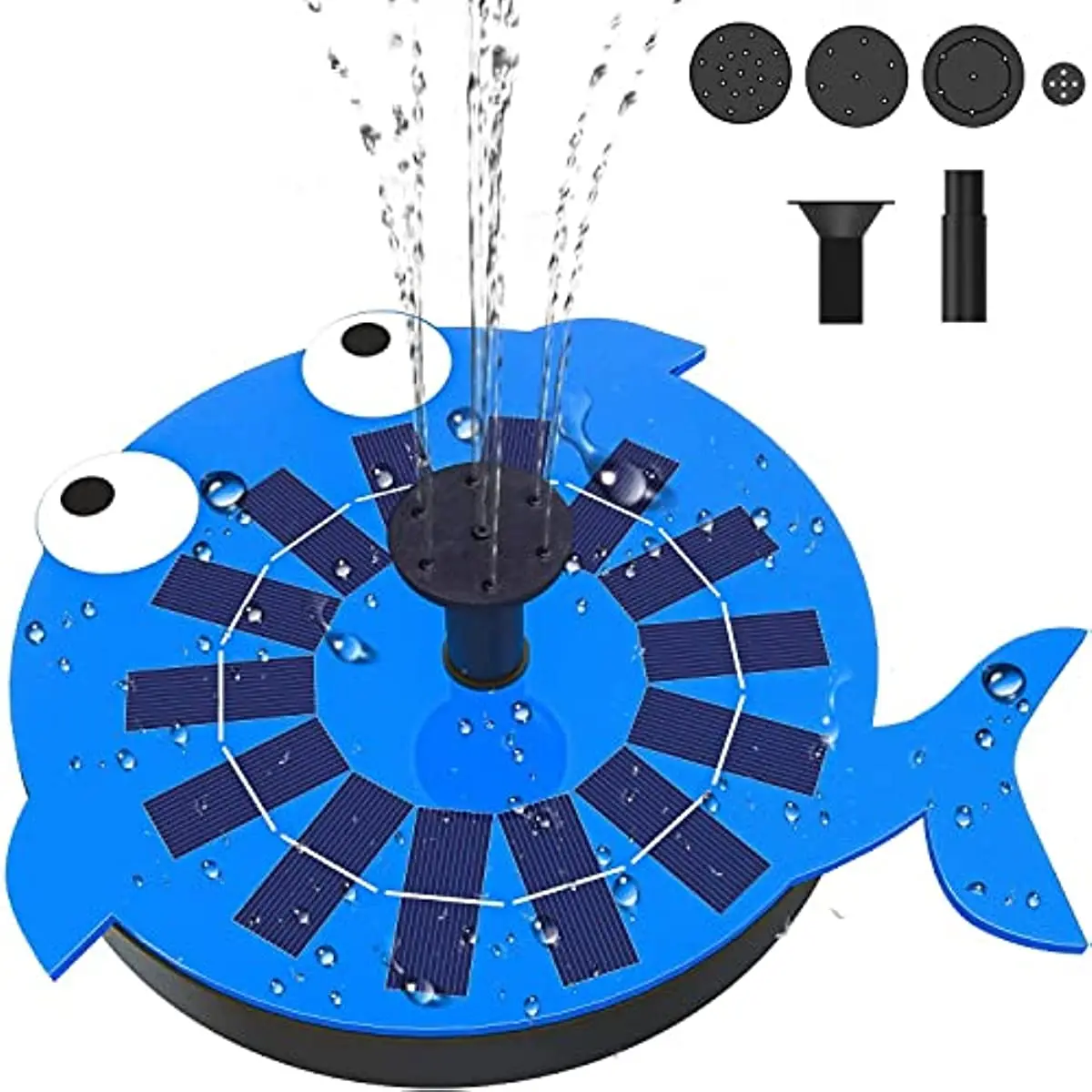 Whale Solar Fountain Landscape Courtyard Fish Pond CartoonFountain Bird Bath Flowing Water Pond Floating Sprinkler Outdoor