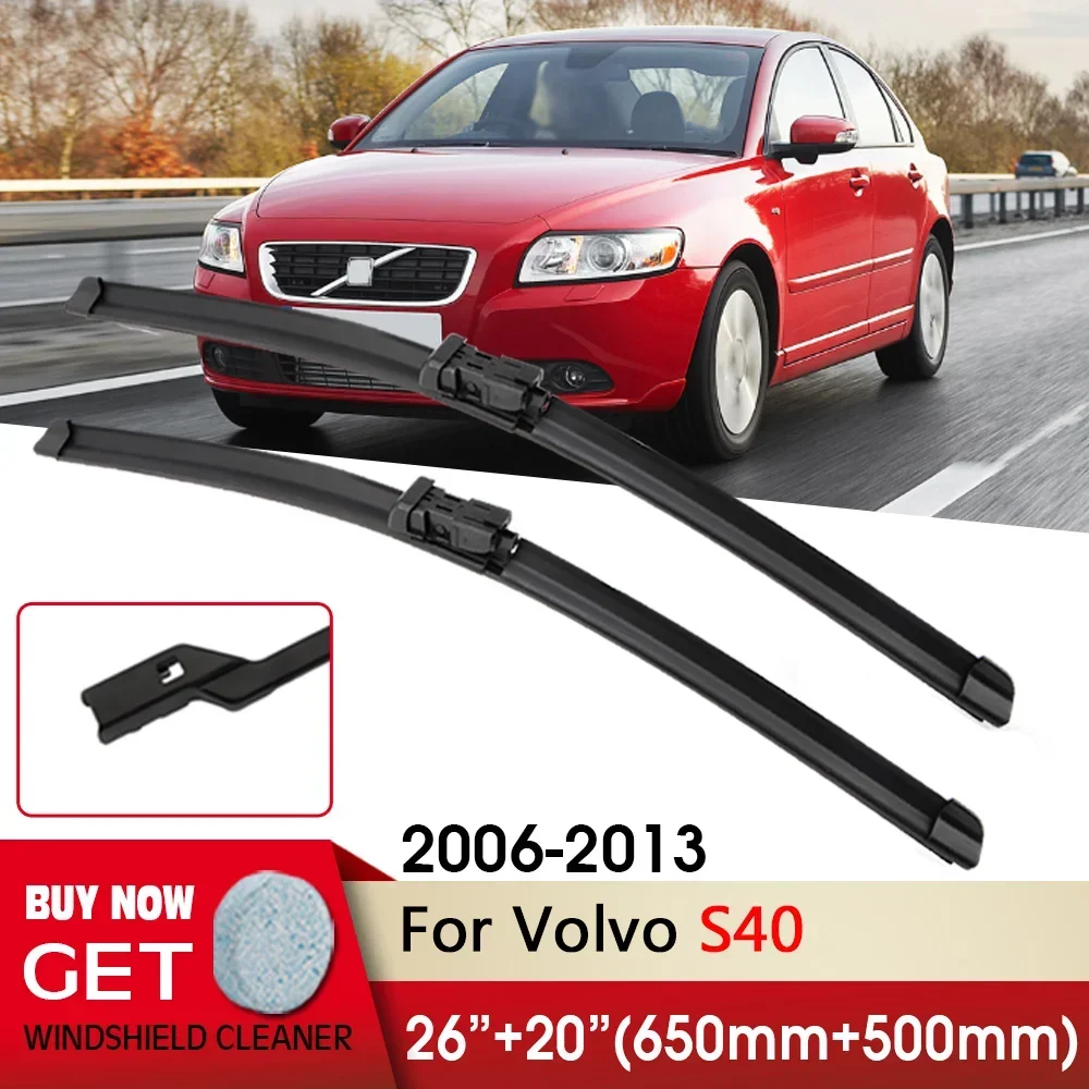

Car Wiper Front Wiper Blade 26"+20" For Volvo S40 2006-2013 Fit Push Button Arm Front Windscreen Wipers Auto Accessories
