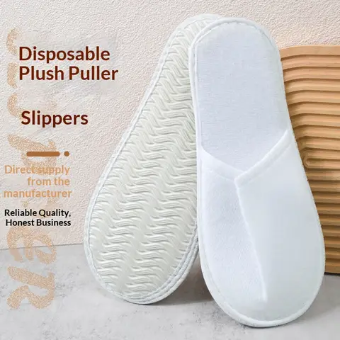 Disposable Hotel Slippers  Non Slip Thick Sole Indoor Guest Slipper for Spa Homestay Travel Bathroom Use