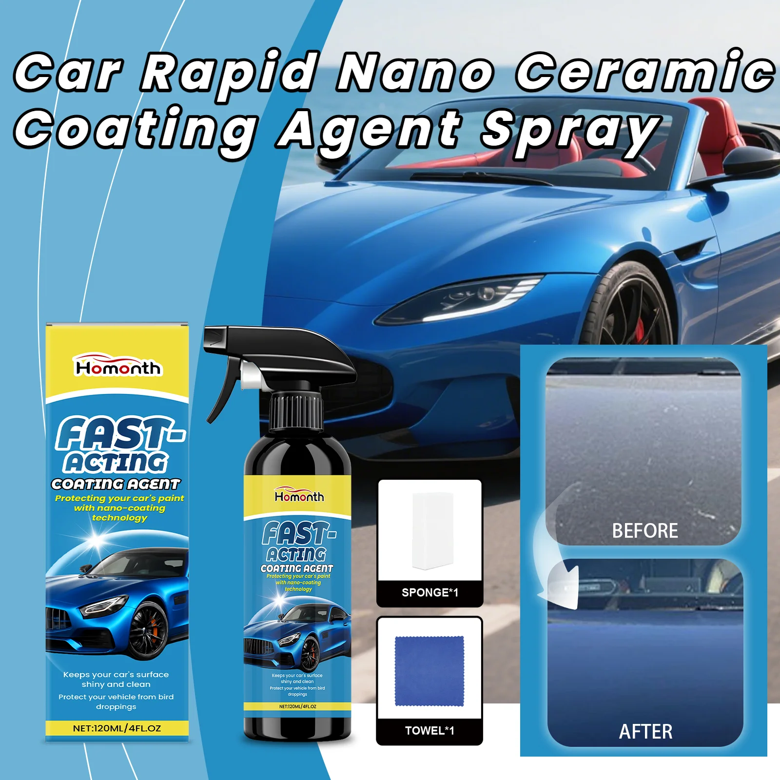 セラミックコーティング-車用ナノコーティング剤-クリスタルコーティング液-疎水性-傷防止-車用ワックスコーティング-車用研磨コーティング