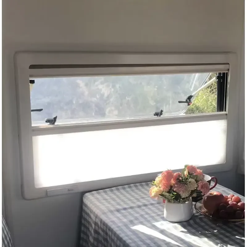Awnlux Eco-Friendly Aluminum Alloy Frame RV Caravan Sliding Anti-Insect and Sunshade Honeycomb Blinds for RVs Caravans