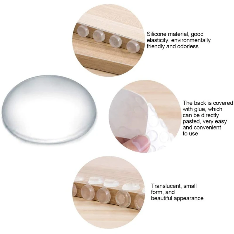Auto-adesivas Rubber Furniture Bumper Pads, Armários Portas, Gavetas, Mesas de Vidro, Artesanato, 100 Cápsulas