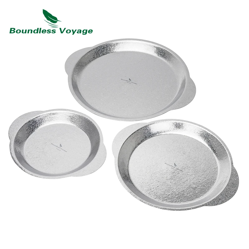 Boundless Voyage Titan-Campingteller mit Griffen, Metall-Essteller, stapelbare Servierplatte für Picknick, Küche
