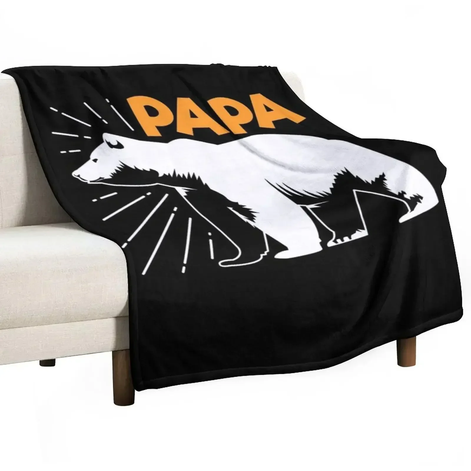 

New Papa Bear Proud Dad Funny Fathers Day Gift Edit Throw Blanket for winter Thermal Baby Blankets