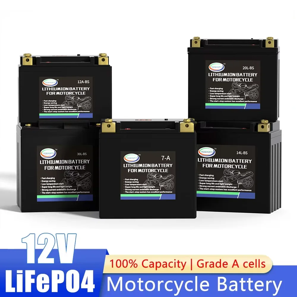 Motorcycle Battery 12V LiFePO4 Battery Lithium Iron Phosphate with BMS For Scooter BMW Halley Augusta KTM Honda Suzuki Yamaha