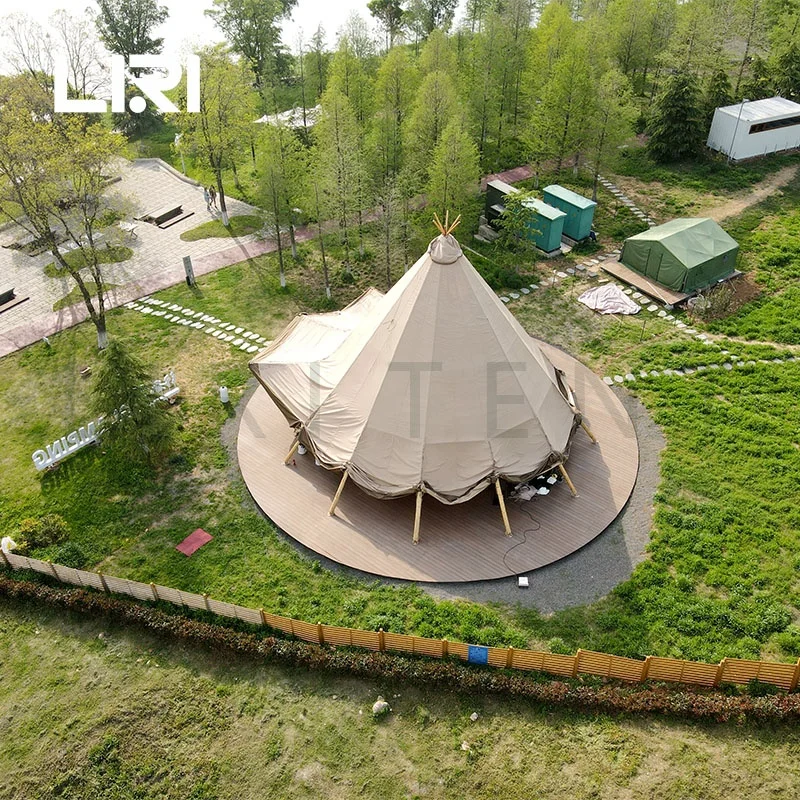 

100 People Outdoor Heavy Duty Large Canvas Teepee Tipi Tents Tente De Camping