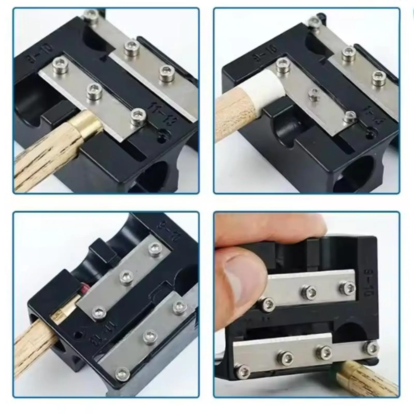 

Lightweight Cue Tip Repair Tool 12 in 1 Practical Shaper for Billiards Table Accessories and Snooker Game Room