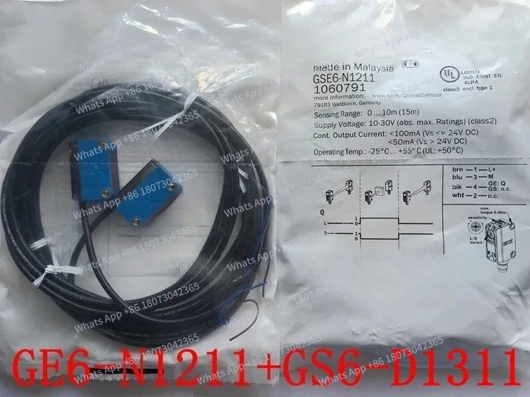 

GE6-N1211+GS6-D1311 Sick Новые оригинальные фотоэлектрические датчики 1060791 GSE6-N1211