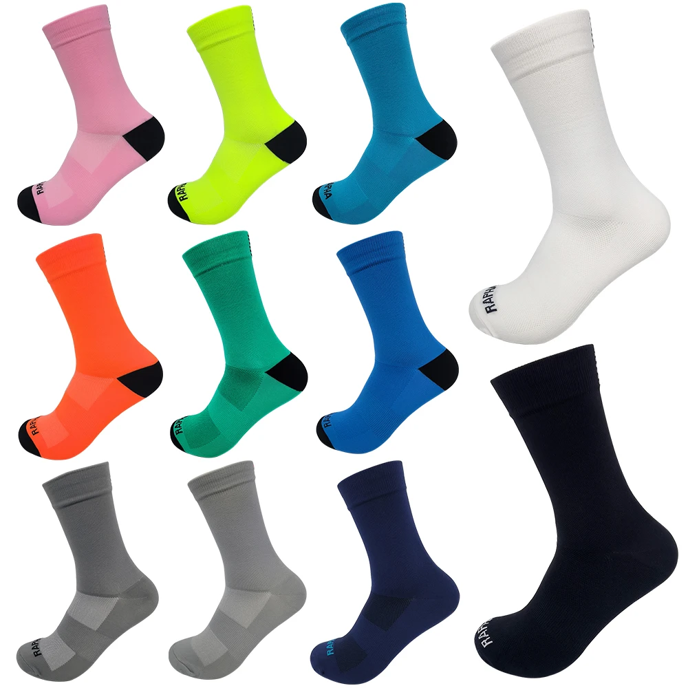 Calcetines de ciclismo para hombre y mujer, medias transpirables para bicicleta de carretera, carrera de Mtb, baloncesto, correr, fútbol, Fitness, deportes al aire libre, 1 par