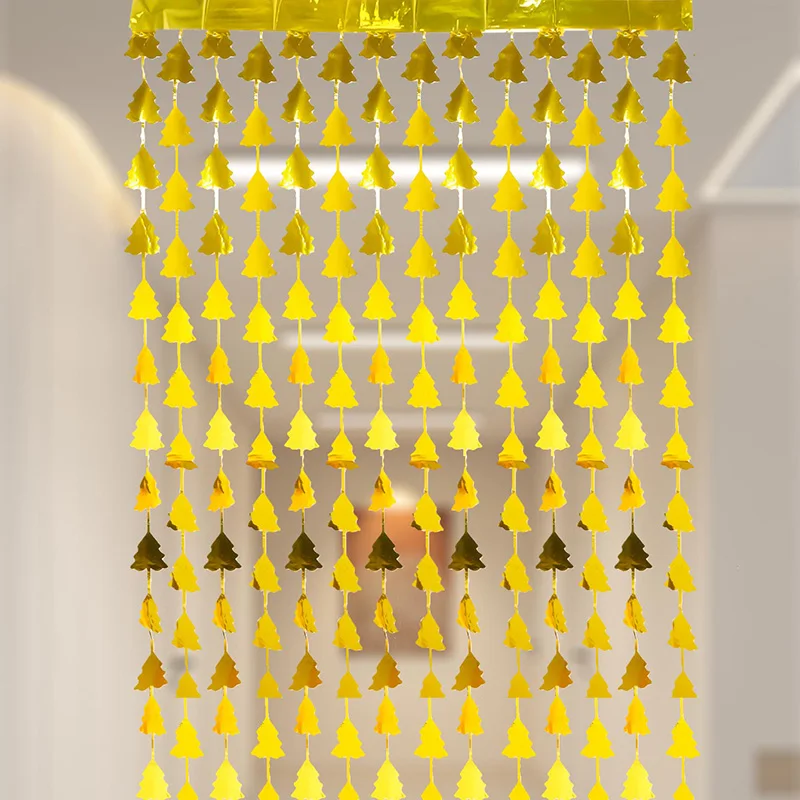 

(1 Meter/pack) Rain Silk Curtain Scene Door Curtain Background Decoration Gold Tassel Party Happy Celebration Diy