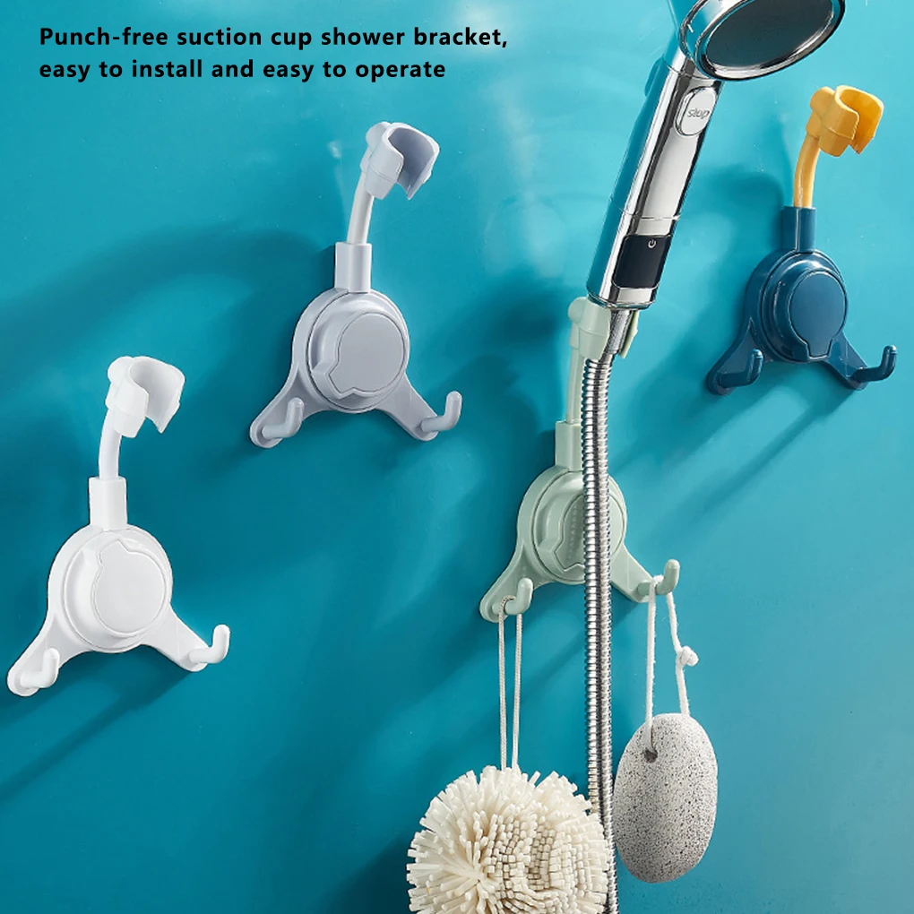 Adjustable Shower Holder Stand Suction Cup Shower Head Holder Wall Mount Showerhead Bracket Bathroom Support Douche Punch-Free