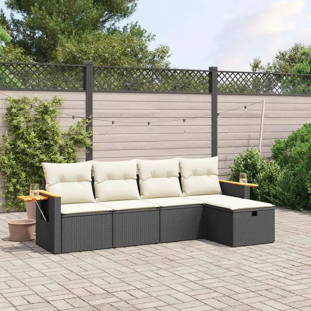 

Garden Sofa Set Black Cream White Outdoor Furniture Modern Design Comfortable Seating Stylish Patio Decor