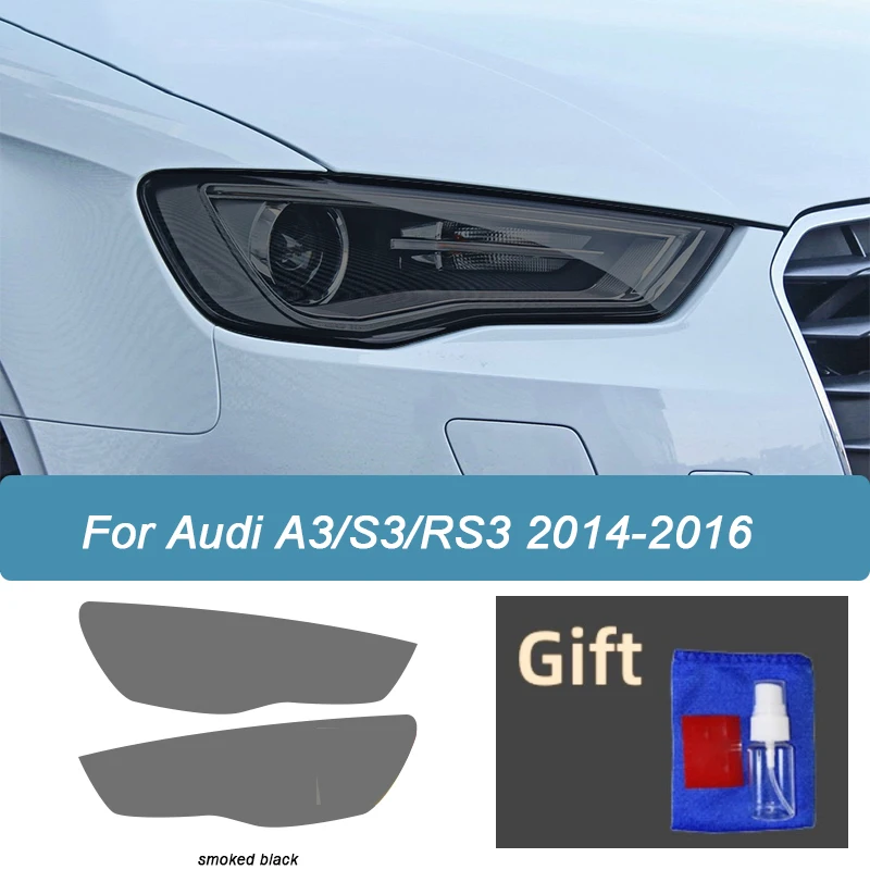 Car Headlight Protective Film Smoked Black Tint Wrap Vinyl Transparent TPU Sticker For Audi A3 S3 RS3 8V 8Y 2013-On 2021 2022