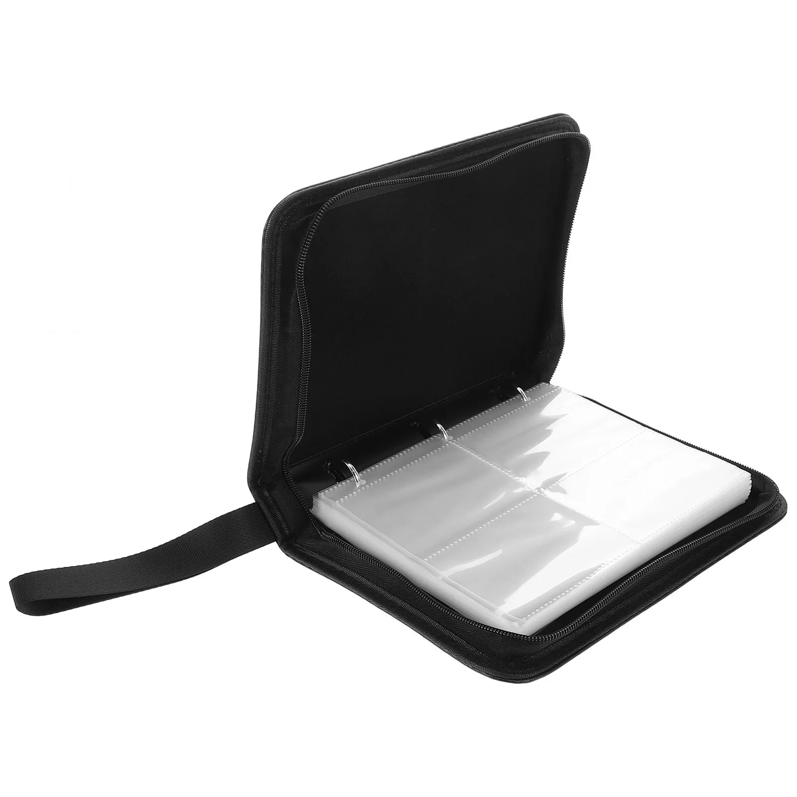 Card Holder For Trading Sports Cards Organizer Album Sleeves Multiple Pockets Zippered Closure Compact Design Pu Material