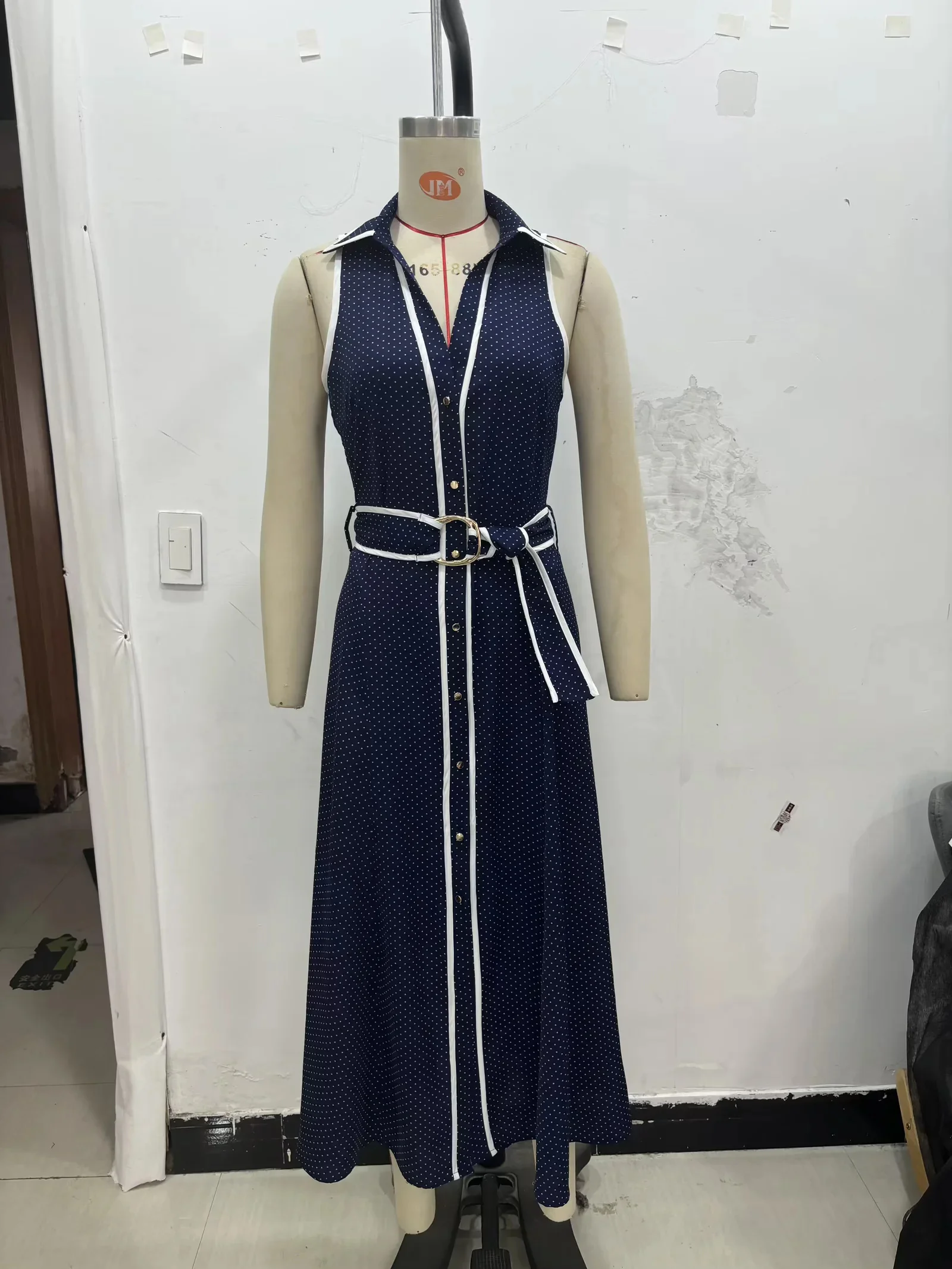 فساتين KONDALA 2025 منقطة للنساء وشاحات أنيقة لحفلات العودة للوطن فساتين قميص بأزرار حتى فساتين قميص نسائية ملابس ليلية للتاريخ #5