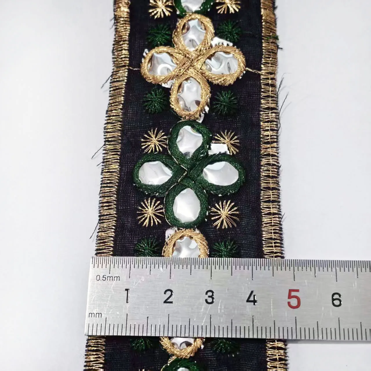 2 Inches Wide Gold Lace Trim with Flower Design for DIY Craft Handmade Sewing Curtain Dress Decorations Accessory