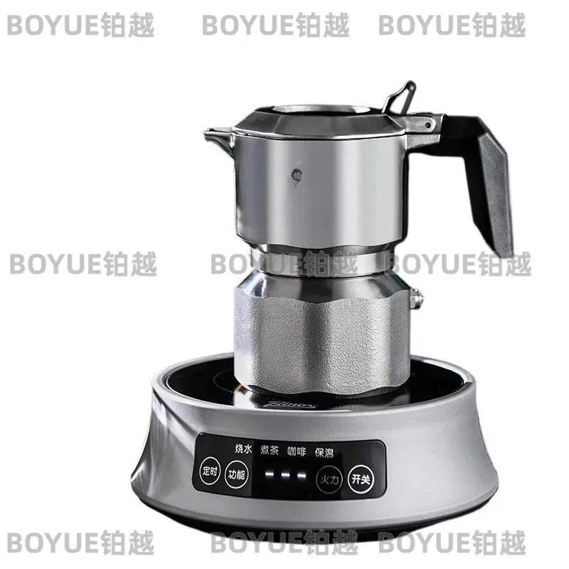 316 Stainless Steel Moka Pot 3 Valve Italian Coffee Maker Stovetop Espresso Brewer Household Double Valve Brewing Machine Set