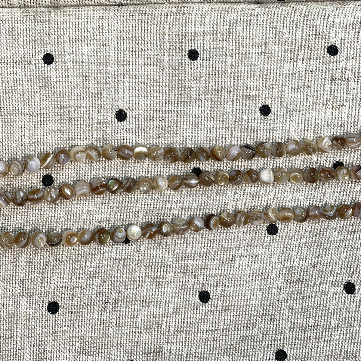 Natürliche Meeresmuschel-Perlen, Isolationsperlen 5-6mm für Schmuckherstellung, DIY-Halsketten, Armbänder, Ohrringe, Ketten-Zubehör – Detail 3