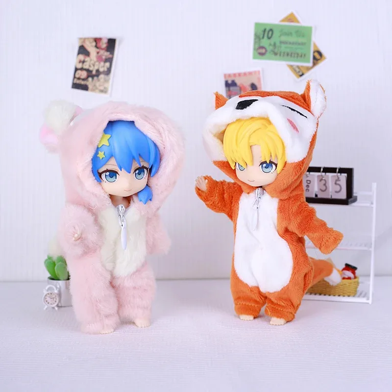 

Одежда для куклы OB11 17 см, плюшевый комбинезон с изображением лисы и оленя, комплект аксессуаров, цельная одежда, одежда для кукол