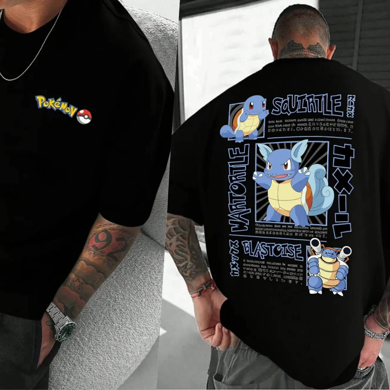 

2026 New Pokémon Printed Tee Front Back Graphic High Quality Cotton Comfortable Fashionable Men Women Streetwear Hot-selling