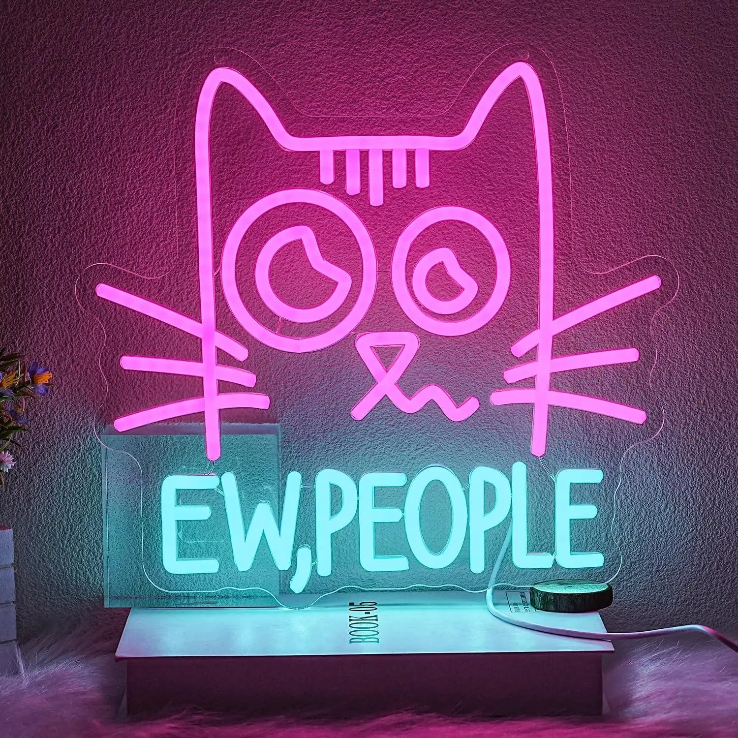 

Ew People Neon Sign Cat LED Lights for Bar Bedroom Library Shop Mall Children's Room Decoration Special Gifts Night Light