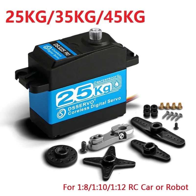 1Pcs Dsservo Waterproof Servo 25/35/45Kg High Speed Servo Metal Gear Digital Servo RC Baja Servo For 1/8 1/10 RC Cars