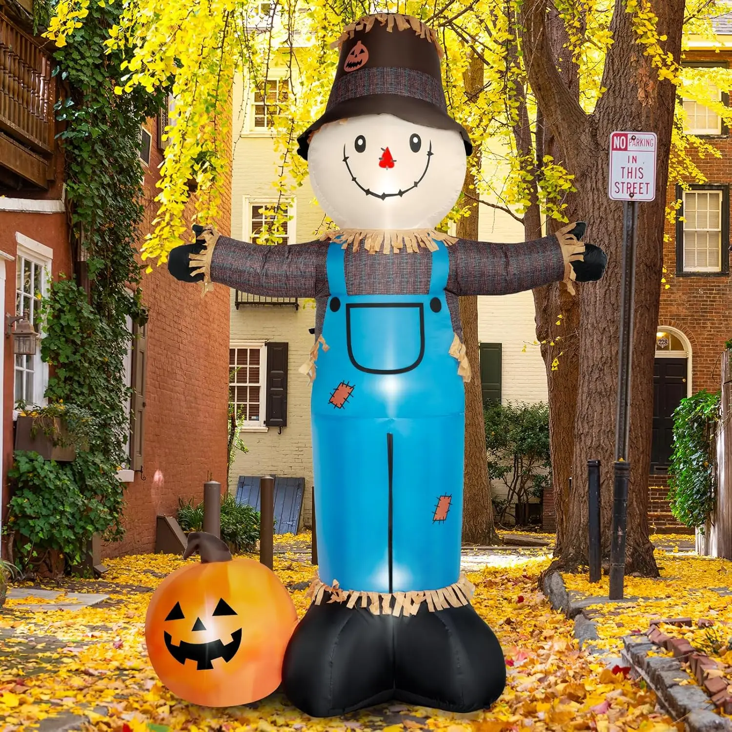 6 FT Inflatables Halloween Decoration Scarecrow Pumpkin Blow up LED for Yard Garden Party
