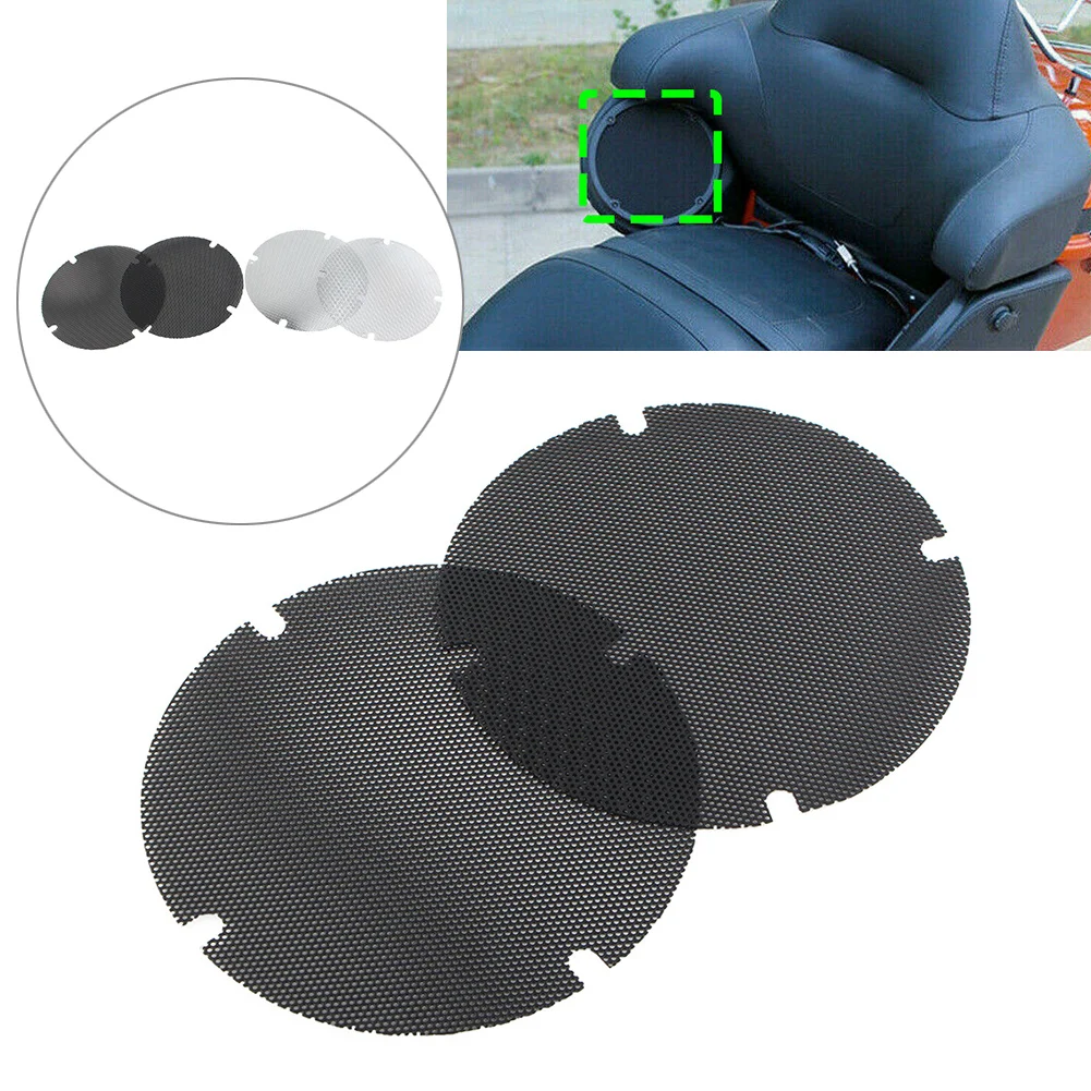 2Pcs Motorcycle Mesh Rear Passenger Speaker Grill Covers For Harley Davidson Touring 2014-2022 Black/Chrome