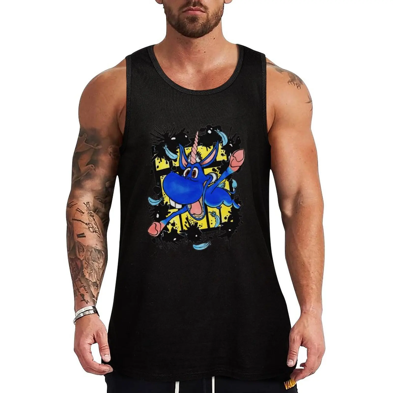 Happy the Unicorn Tank Top Loose Fit Casual Tank Top Breathable Daily Shirt