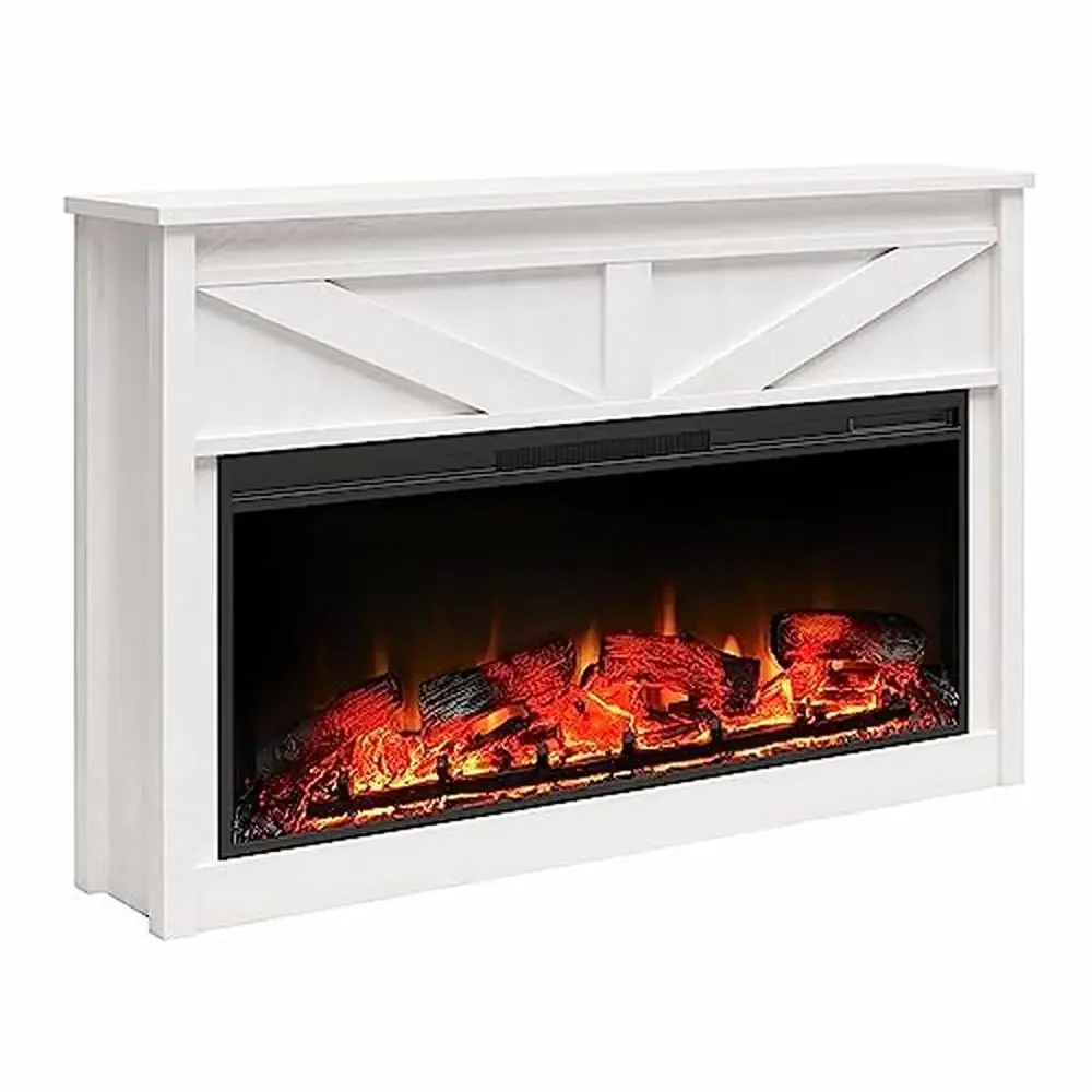 Wide Farmhouse Style Electric Fireplace Mantel 49