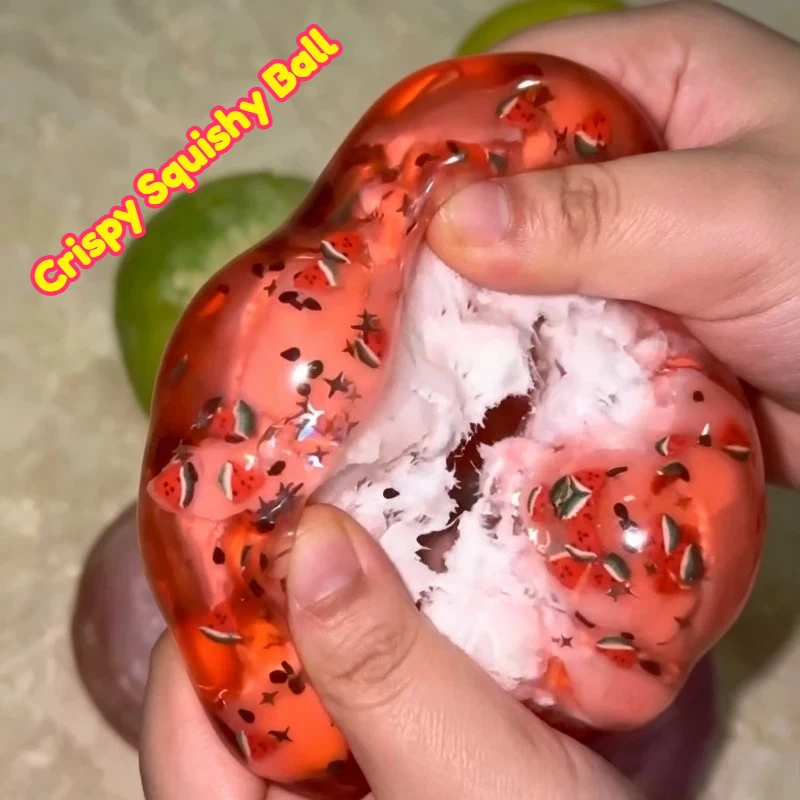 Crispy Squishy Ball Crunchy Sound Non-bounce Wax Crunchy Squishy Pinch shapeable Sensory Fidget Ball Snowfall Sound