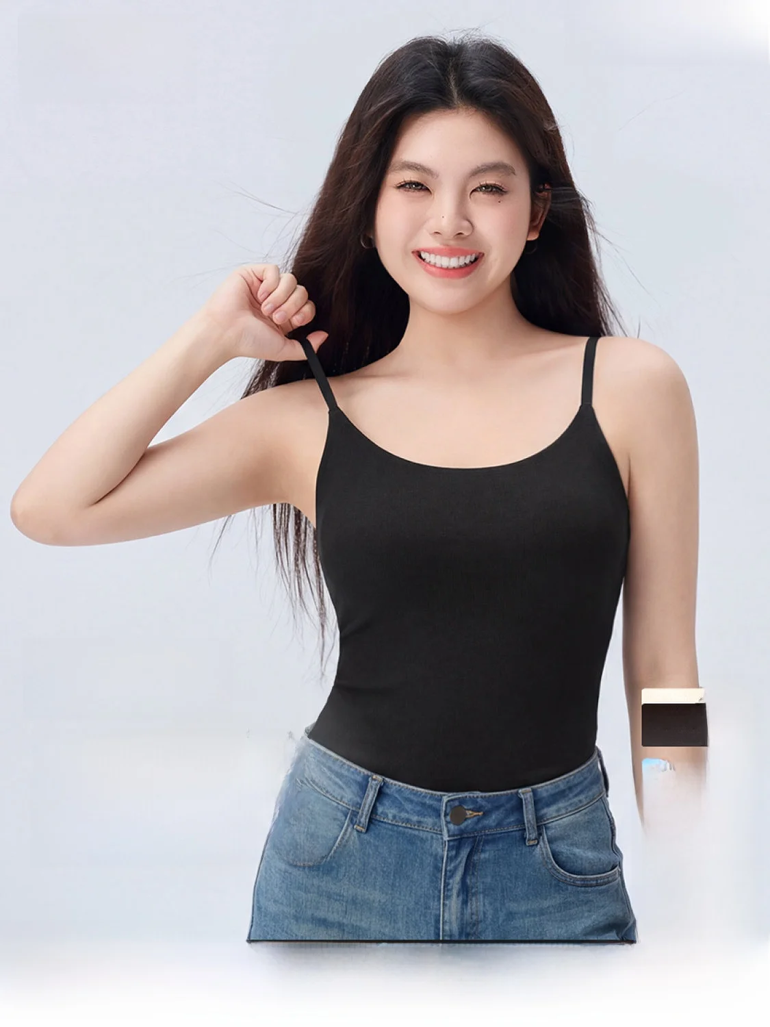 

MsShe plus Size Women's Summer Clothing Seamless Outerwear with Chest Pad One-Piece Underwear Strap Vest Women