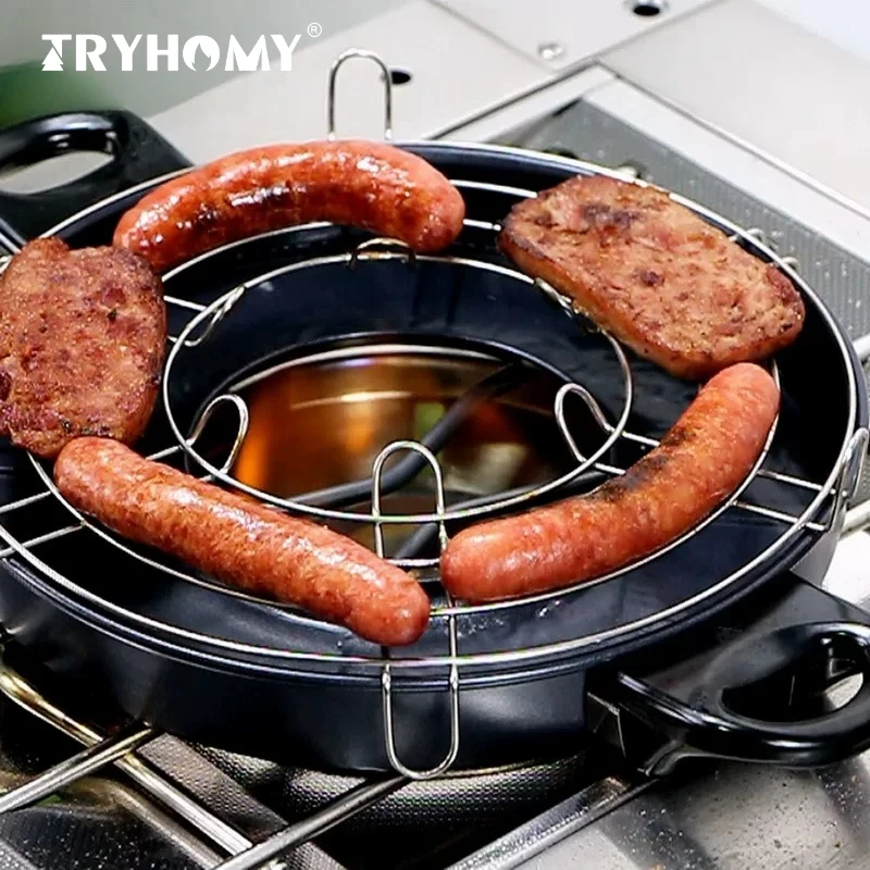 

Portable Barbecue Grill Roast Meat Gas Stove Split BBQ Stove Round Non-stick Barbecue Rack for Outdoor Camping Picnic BBQ