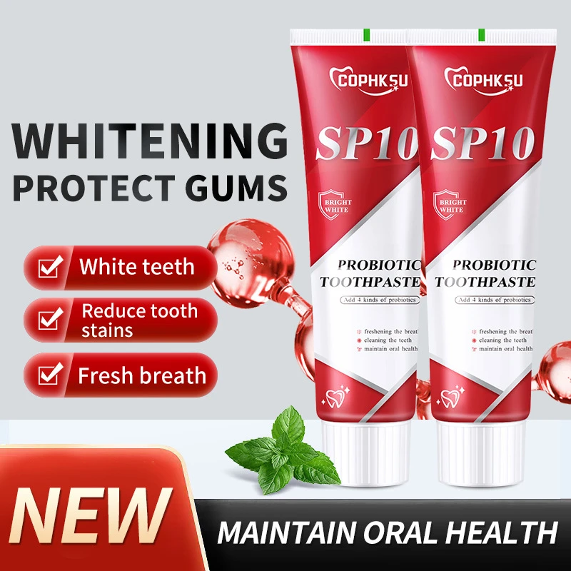 Sp-10 Probiotic Toothpaste Whitening Tooth Remove Plaque Stains Teeth Whitener Oral Hygiene Clean Fresh Breath Oral Healthy 110g