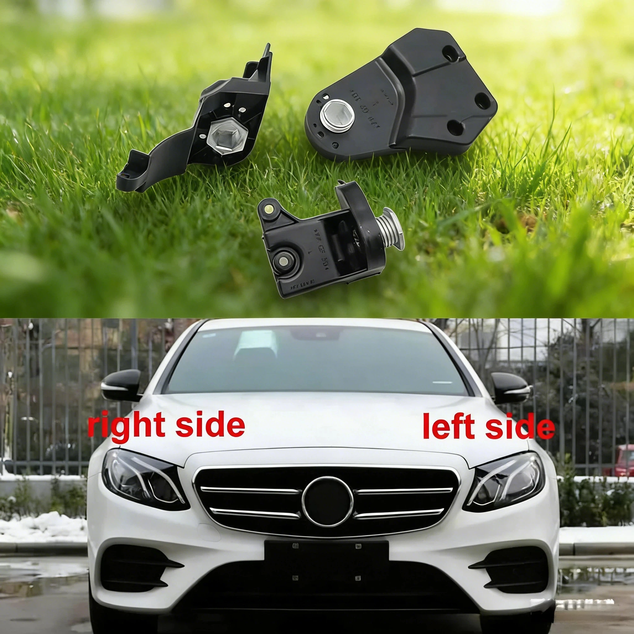 

For Benz E-Class W213 E200 E300 2016-2018 with Screws Car Headlight Repair Kit Claws Plastic Fixed Corners Black