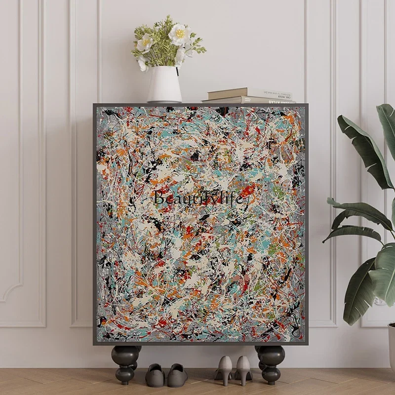 

yj9 Modern simple household door-to-door solid wood storage shoe cabinet multi-functional double-door entrance cabinet