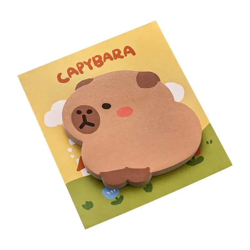 Cartoon Capybara Shaped Sticky Notes Cute Aesthetic School Stationery Memo Pad Self-Adhesive Notes Back to School