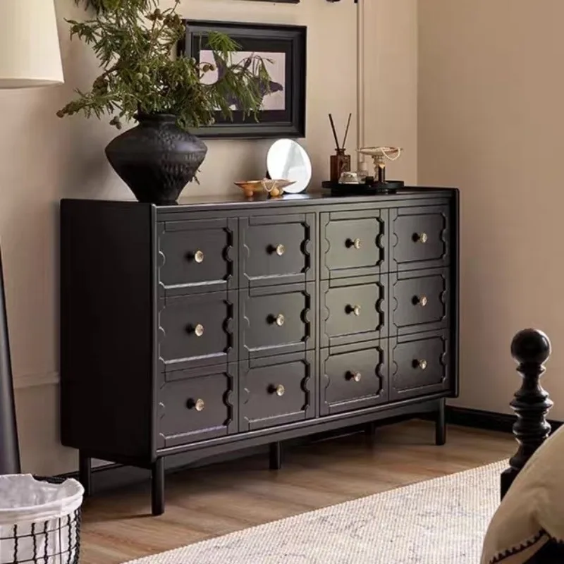 

solid wood six-chest cabinet, bedroom locker, bedside locker, French living room side cabinet, five-chest cabinet