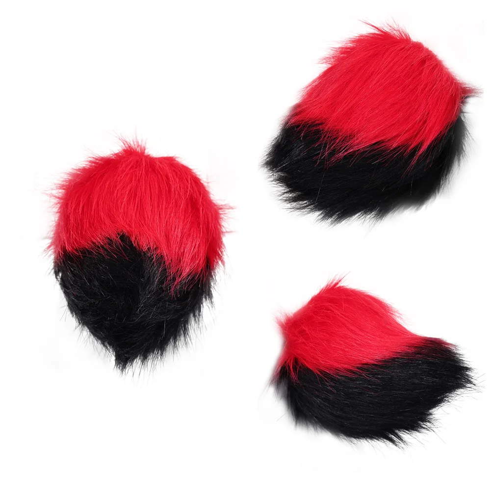 فندق 2 TV Hell Inn Alastor Tail تأثيري الشر بوس الثعلب ذيول زي الدعائم الكبار أفخم الأحمر الأسود الذيل هالوين ملحقات الحفلات