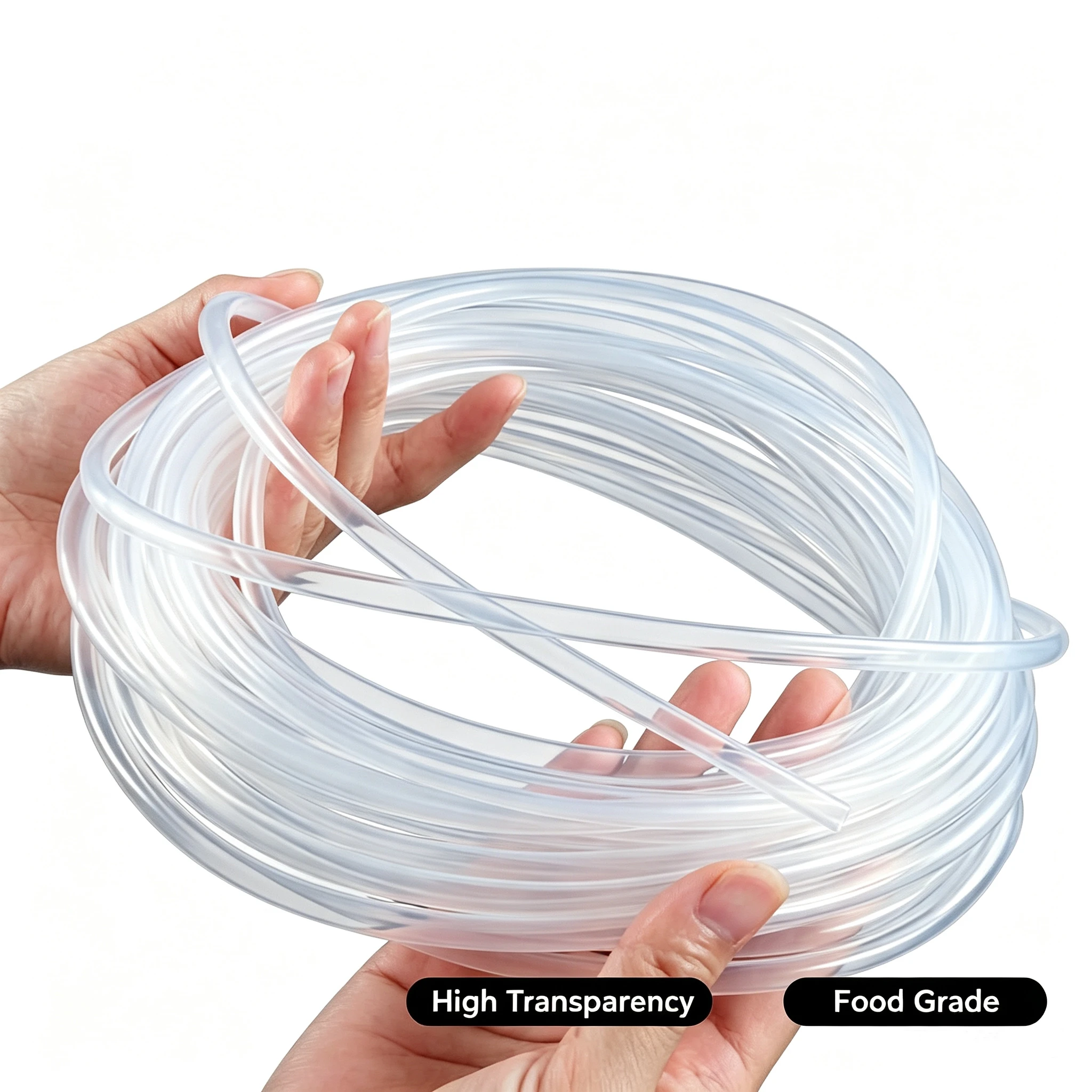 Food Grade Transparent Silicone Rubber Hose, ID 0.3 ~ 9mm, O D, Flexible, Nontoxic, Clear Tube, 10Meter