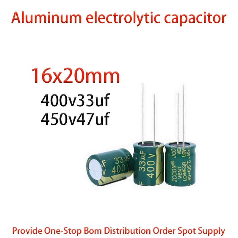 400v33uf 450v47uf 400v 450v Size: 16x20mm Aluminum Electrolytic Capacitor 10PCS