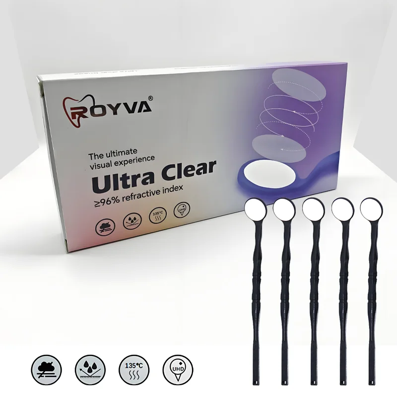 

ROYVA 5 шт./кор., стоматологические противотуманные зеркала Ultra HD, зеркала для экзамена по поверхности, автоклавируемые отражатели, инструменты для осмотра полости рта