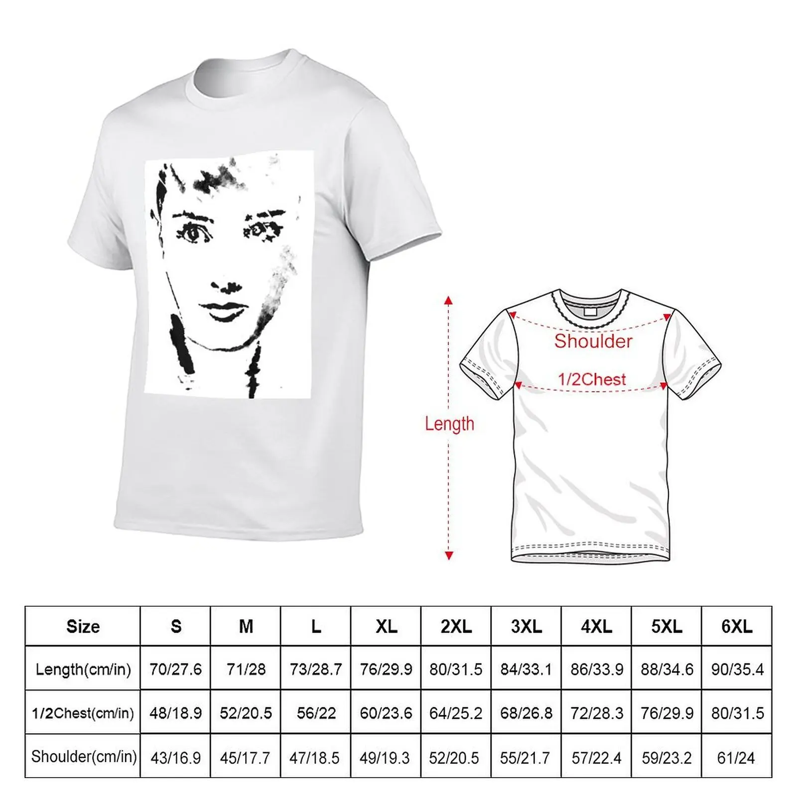 Audrey Hepburn portrait T-Shirt blacks Man t-shirt mens tall t shirts