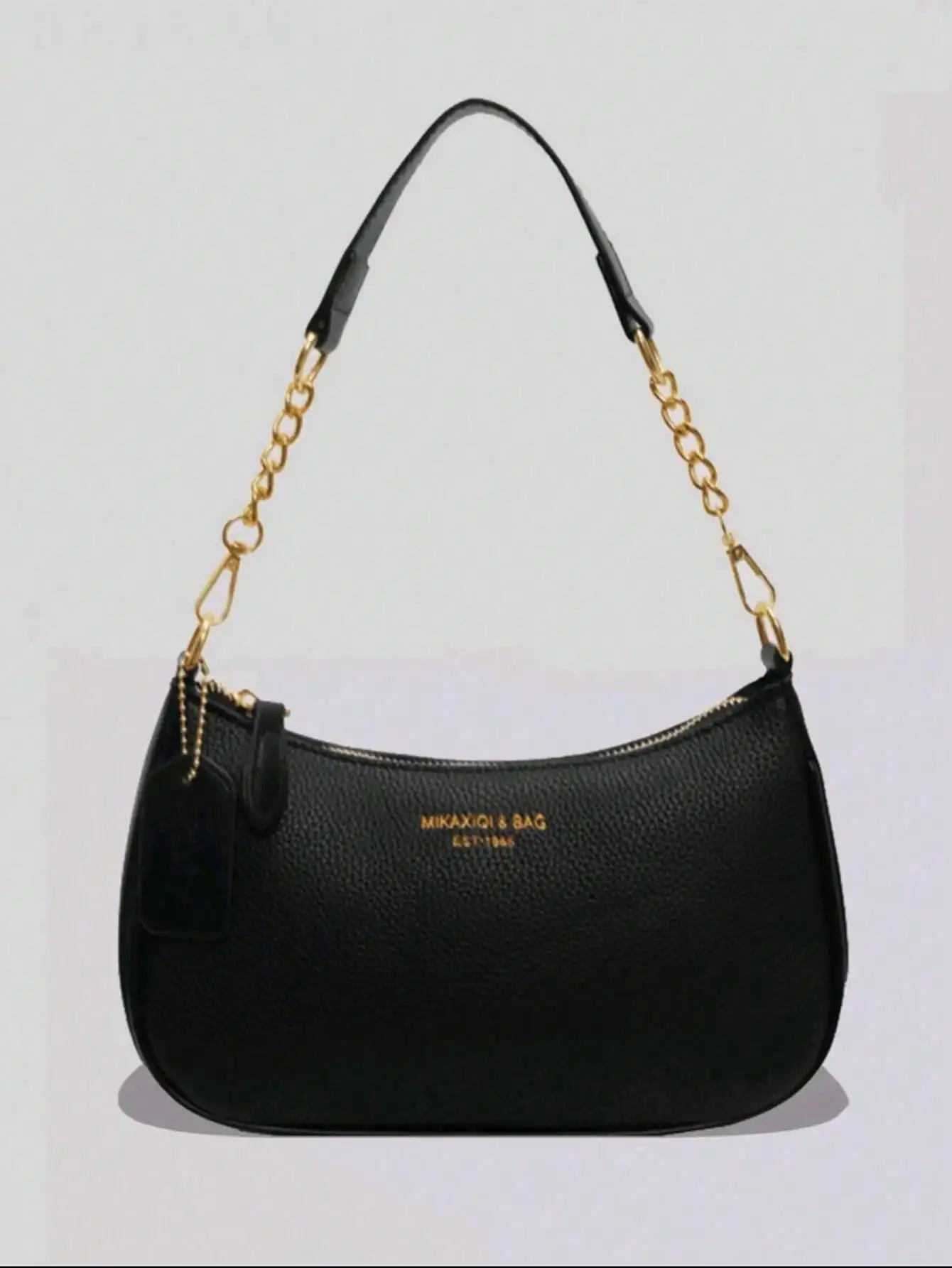 

Новая модная однотонная водонепроницаемая сумка в форме полумесяца из искусственной кожи — буквенный узор, слинг на плечо/подмышки, для покупок