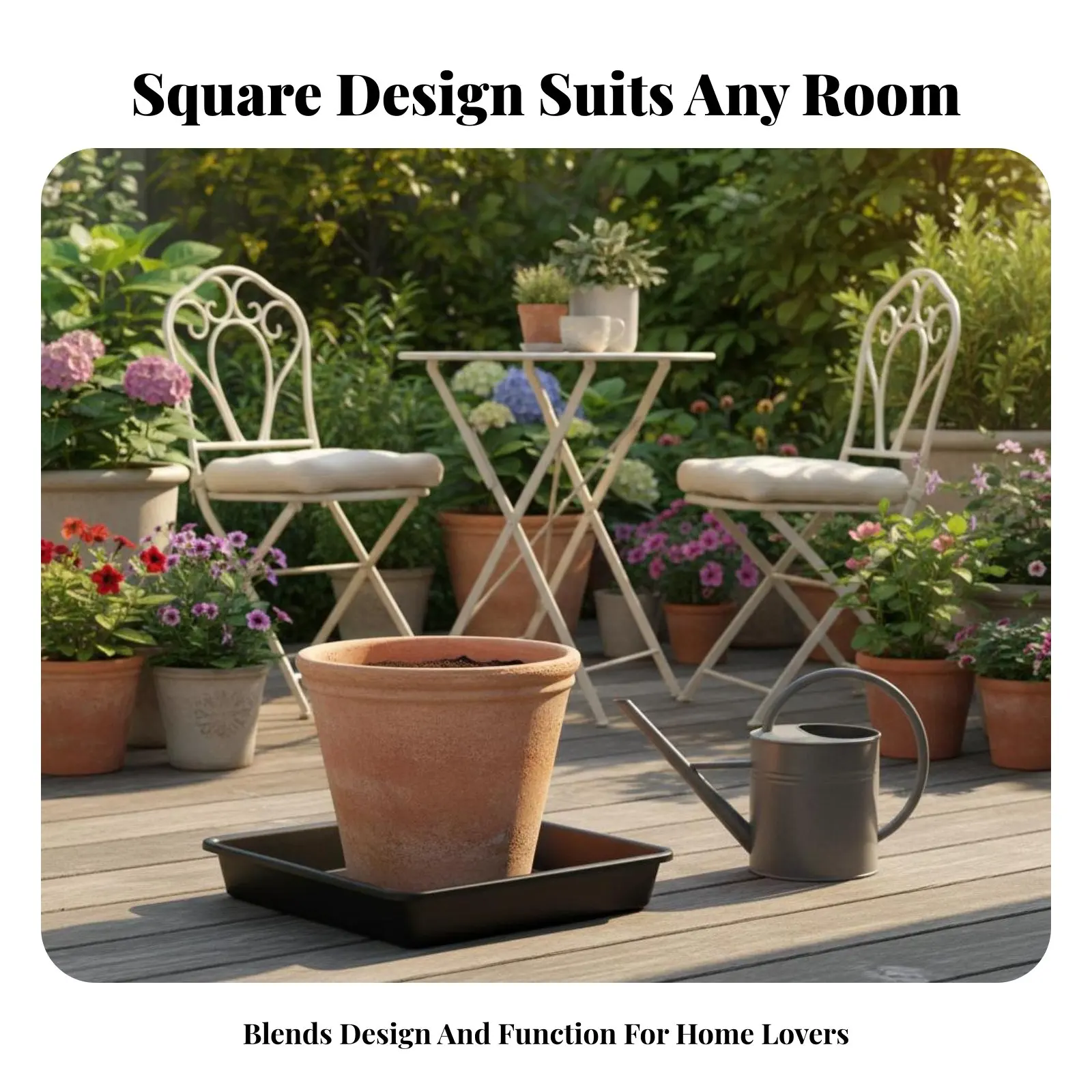 Square Water-Collecting Base Imitation Ceramic Finish Square Water Collecter Sturdy Lightweight for Gardeners, Homeowners