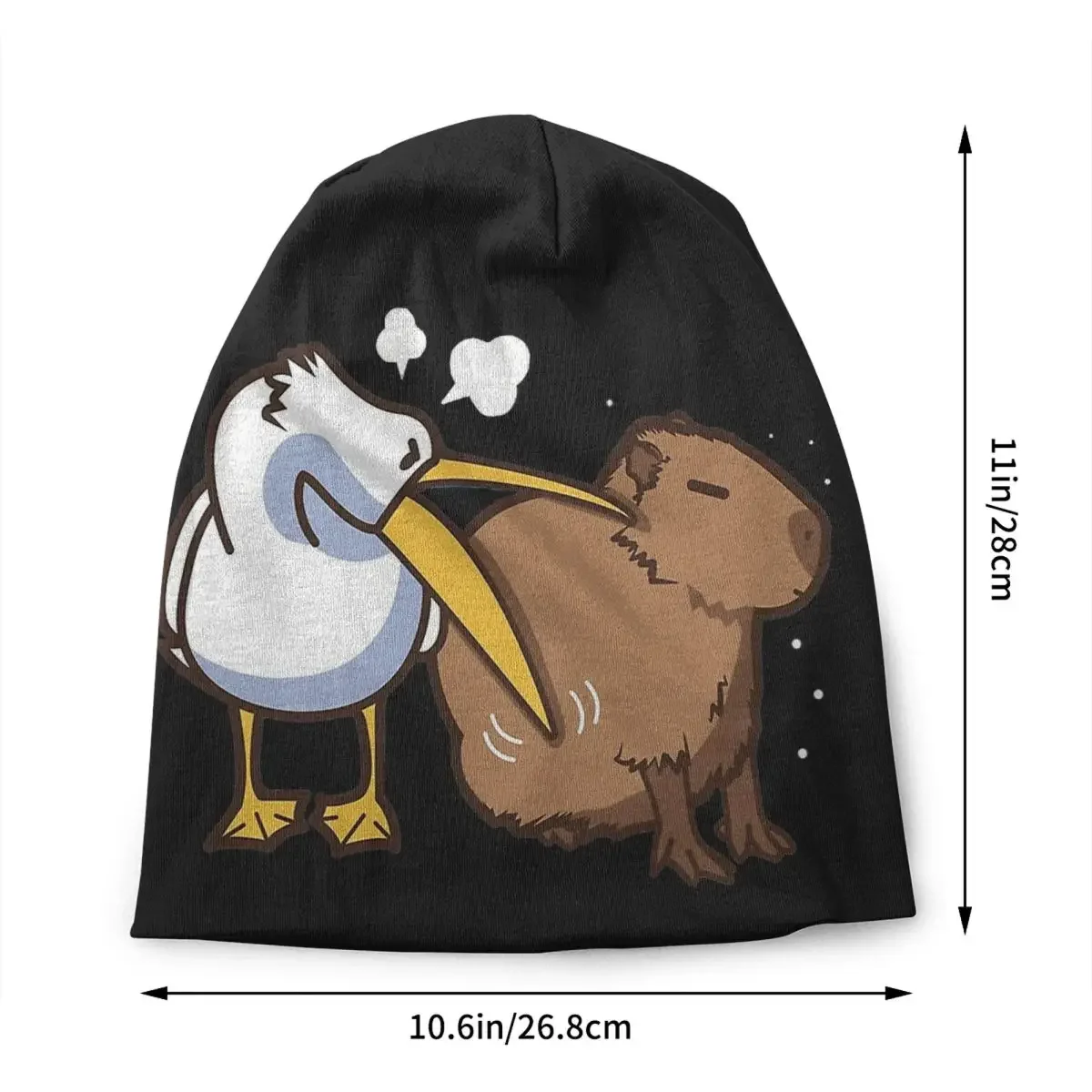 Pelican Tries To Eat Capybara Beanies Caps Unisex Street Winter Warm Knitting Hat Adult Funny Cute Kawaii Meme Bonnet Hats