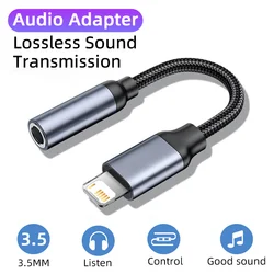 3.5MM For iOS Jack Headphones Adapter Cable Headphone Connector Audio Splitter AUX Cable For iPhone 14 13 12 11 Pro Max Plus